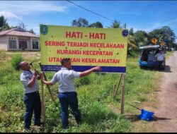 Dishub Pasang Rambu Peringatan